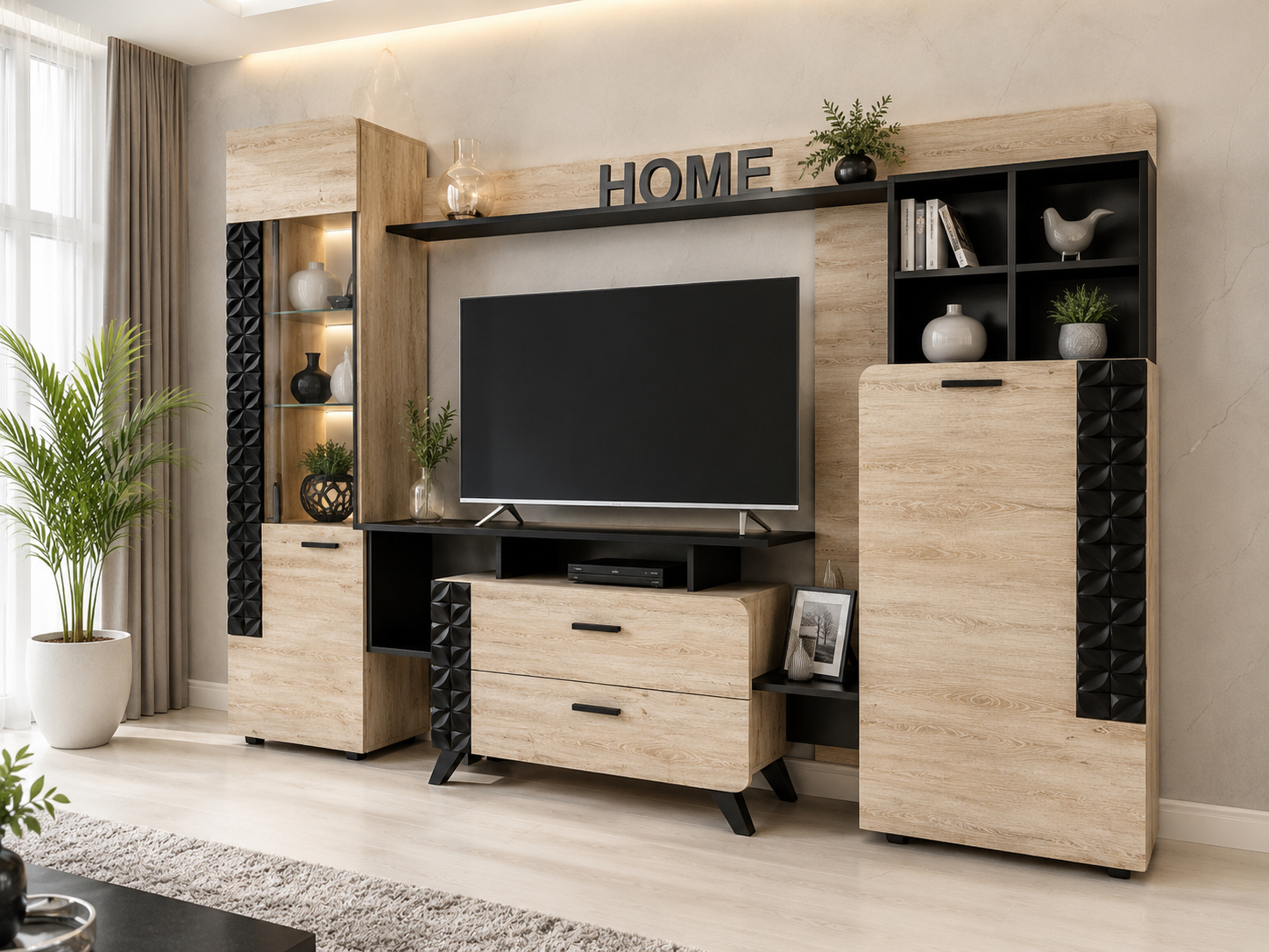 Σύνθετο Σαλονιού Nice, 222x43x185, Genomax